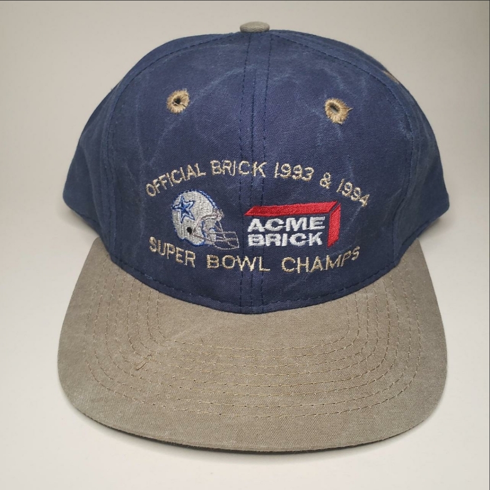 Vintage 1993-1994 Dallas Cowboys Super Bowl Champs Acme Brick strapback hat/cap